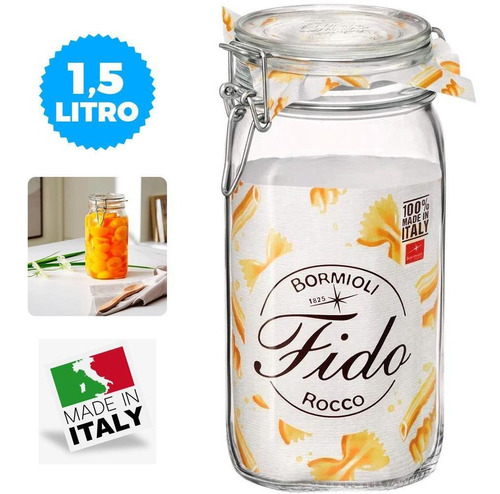 Pote Hermético Vidro Fido Bormioli Rocco 1,5l Transparente