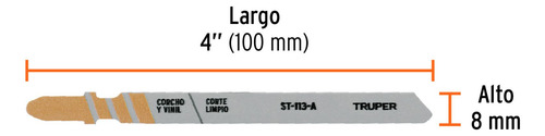 Cuchilla Para Caladora 5 Seguetas T, Para Material Suave