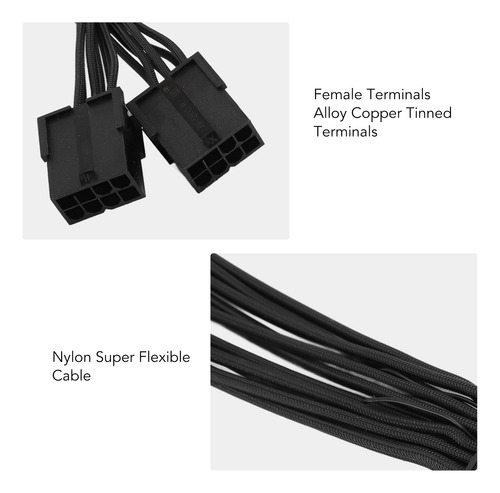 Cable De Extensión Negro Negro De 16 Pines A 4 X 8 Pines 12v