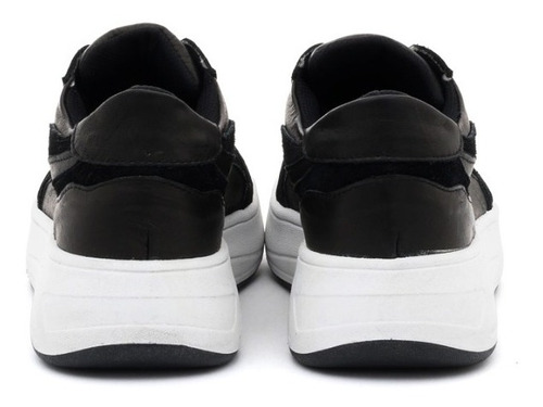 Imagen 4 de 6 de Zapatillas De Cuero Con Plataforma Mujer Urbanas Sneakers