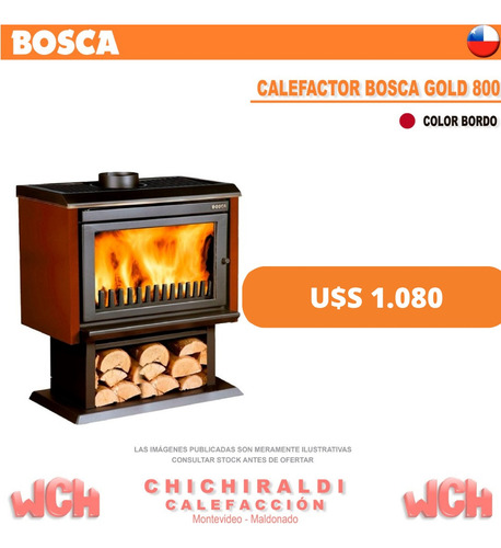Calefactor A Leña Bosca, Gold 800 Bordo | Chichiraldi