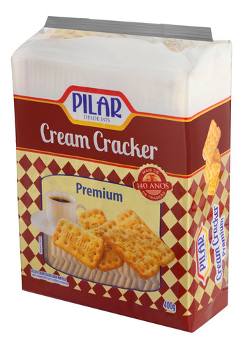 Biscoito Cream Cracker Manteiga Pilar Premium Pacote 400g