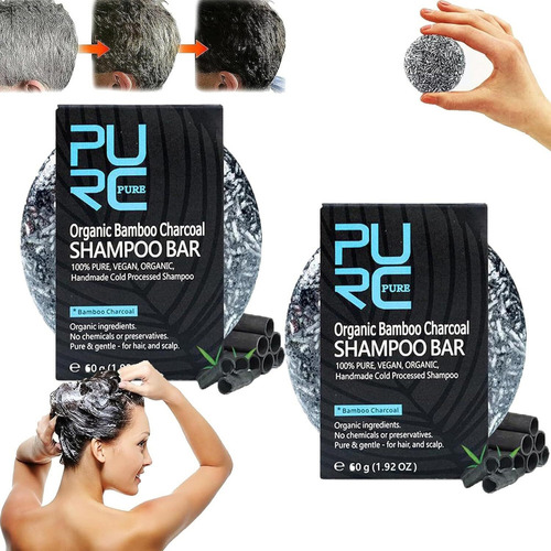 Barra Revitalizante Pure Hair, Champú De Carbón Orgánico
