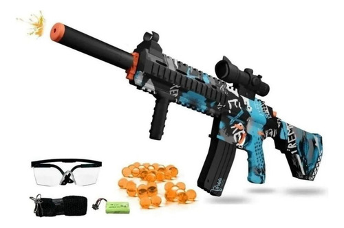 Rifle Automático Lanza Hidrogel Recargable M416 Azul Extream