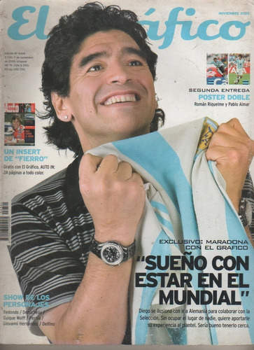 Revista El Grafico Nº 4344 - Maradona Y Poster De Riquelme