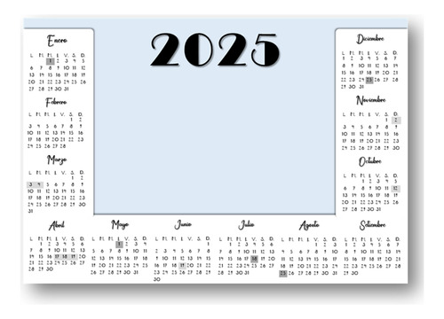 Kit Imprimible Calendarios 2025 Almanaque Editable C/feriado