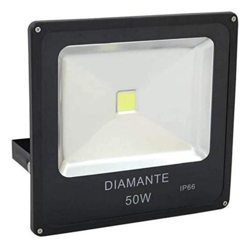 Refletor Holofote Super Led 50w Bivolt Prova D'água Bivolt Cor da carcaça Preto Cor da luz Branco-quente 110V/220V