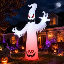 2.4m Inflable Fantasma Con Luces Led Decoración De Halloween