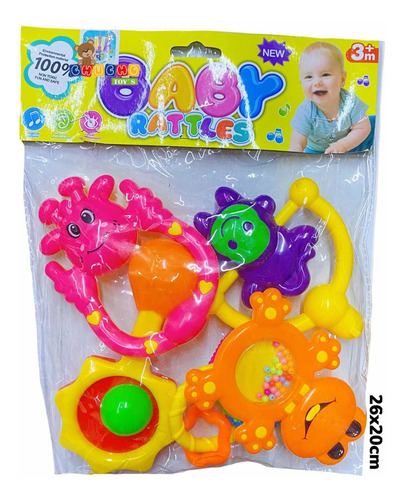 Juego De Sonaja Para Bebé Sonajeros 5pz