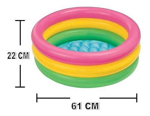 Piscina Infantil Inflable 61 Cm X 22 Cm Bebe Niños 3 Aros