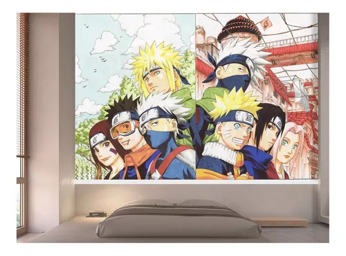 Adesivo De Parede Anime Naruto Mangá Personagens 8,5m² Nrt28