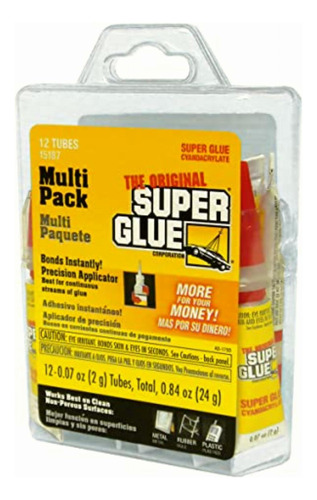Super Glue 15187, Transparente, Paquete De 12