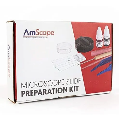 Kit Preparación Portaobjetos Microscopio Con Tintes