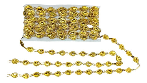 Falso Strass Galon #5540 Oro Souvenir Deco Disfraz 9 Metros