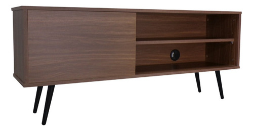 Mueble Para Tv Decomobil Credenza Con Pasacables Color Nogal neo