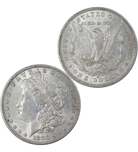 Morgan Dollar 1880 O Xf 90% Plata Moneda Coleccionable Mmg