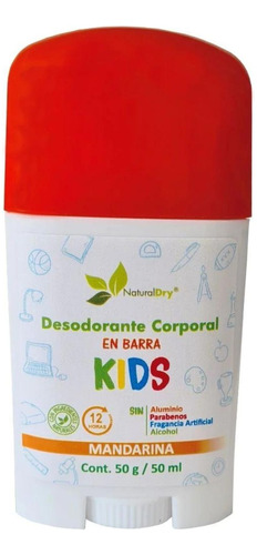 Desodorante Naturaldry Kids En Barra 50g Vegano