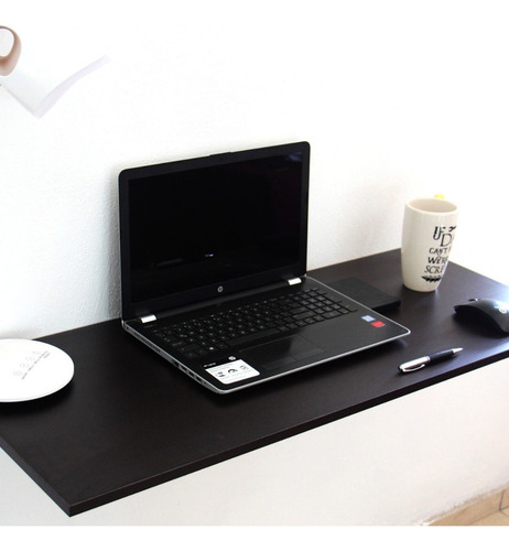 Repisas Escritorio Abatible 100 X 40 Mdf Negro Liso