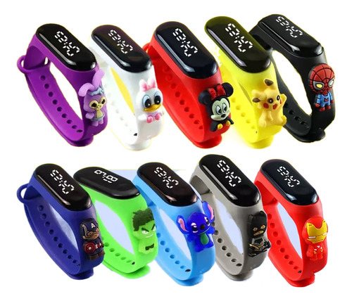 100piezas Reloj Infantil Led Pulsera Dibujos Animados Regalo