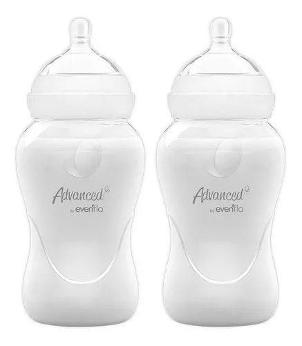 Set De Biberones Dos Bebe Evenflo Advanced Relaxfit 9oz Color Azul