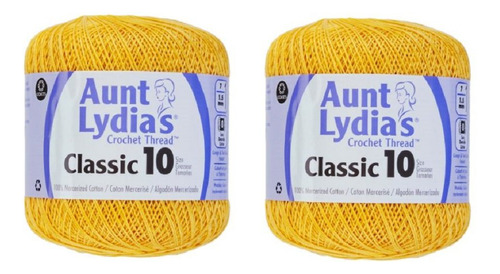 Aunt Lydia's Hilo Ganchillo Talla 10 Amarillo Dorado ( 2)