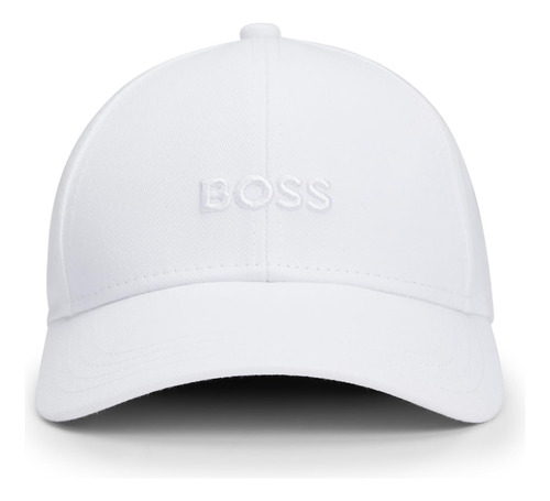 Boss Gorra De Sarga Con Logotipo Central Para Hombre, Blanc.