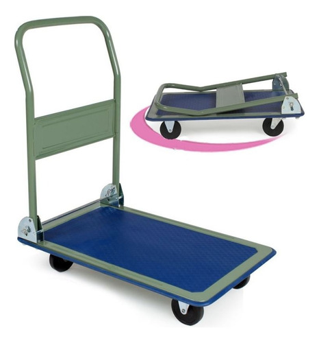 Coche Plataforma Carga Cajas Compras Aguas Suministros 150kg