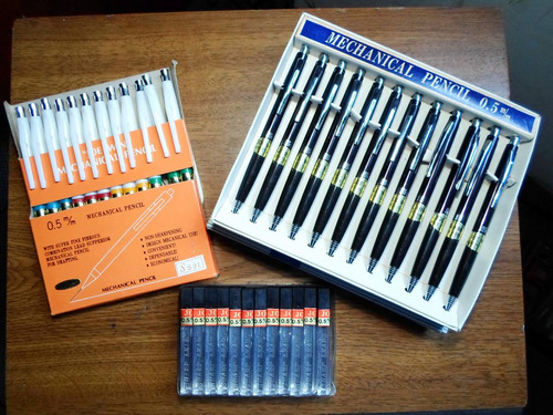 12 Lapices Mecánicos Portaminas + Tubo C/ 12 Minas 0.5mm Imp