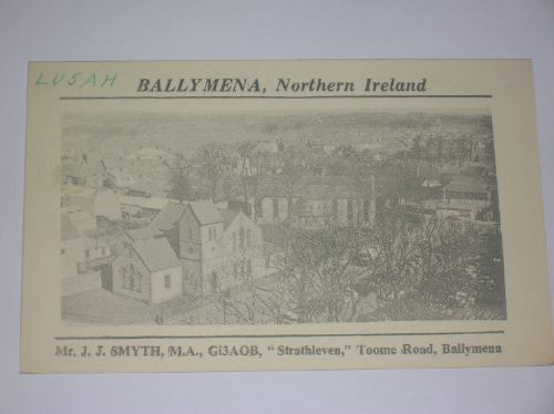 Tarjeta Radioaficionado 1967 Ballymena Mr Smyth Strathleven