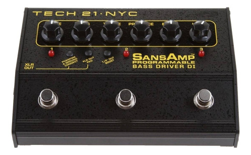 Pedal de efecto Tech 21 SansAmp Programmable Bass Driver Di  negro