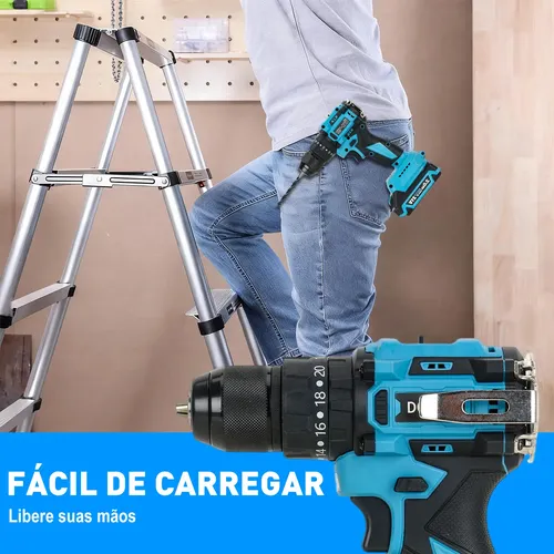 Furadeira Parafusadeira Impacto 3 Em 1 Brushless 13mm Dobevi