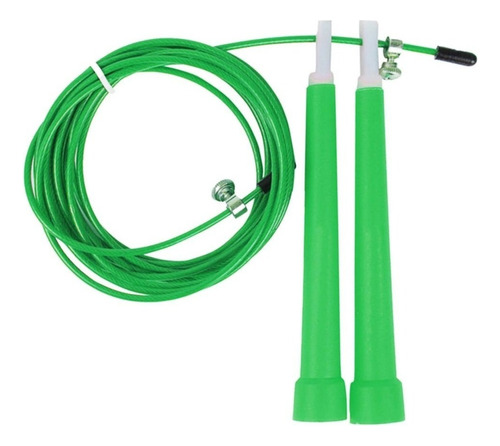Speed Rope Soga Para Saltar De Crossfit Acero Recubierto Color Verde
