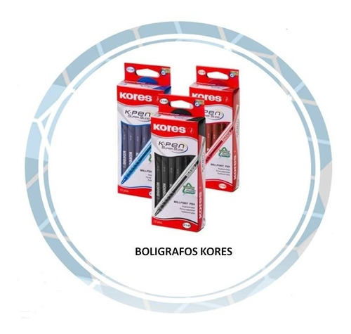 Boligrafos Kores ( Caja 12 Unidades )