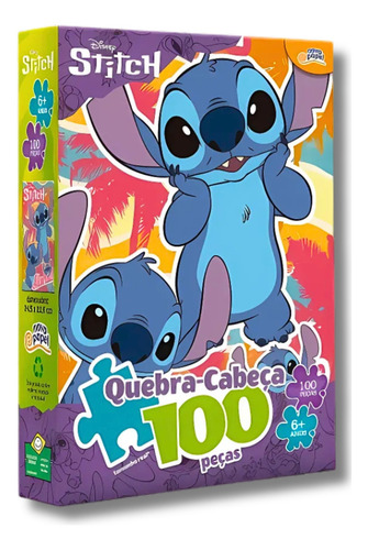 Quebra Cabeça 100 Peças Desenho Filme Stitch Ref 8076