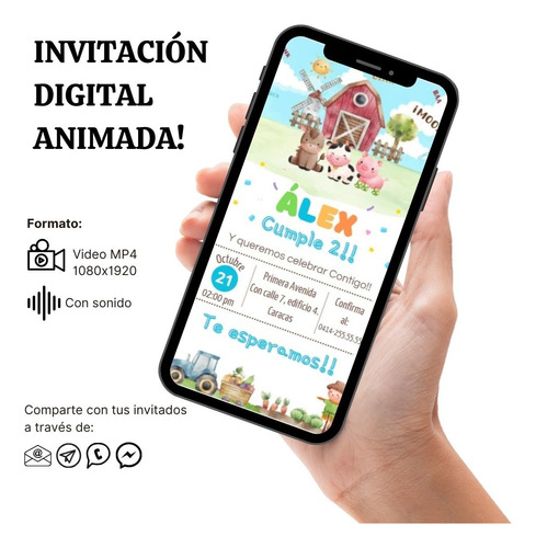 Invitación Digital Animada - Video Invitación De Cumpleaños