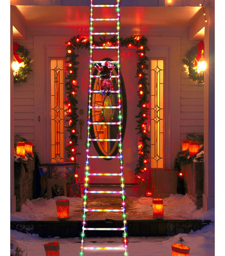 Decoración Navideña De 3 Metros De Luz Led Con Papá Noel Tre