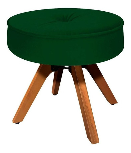 Puff Decorativo Julia Suede Verde Com Base Giratória