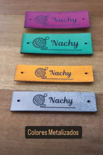 Etiquetas De Ecocuero Personalizadas 5x 1,5cm X 100 Unidades