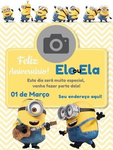 Imagem 4 de 7 de Convite Digital De Aniversário - Minions E Shrek