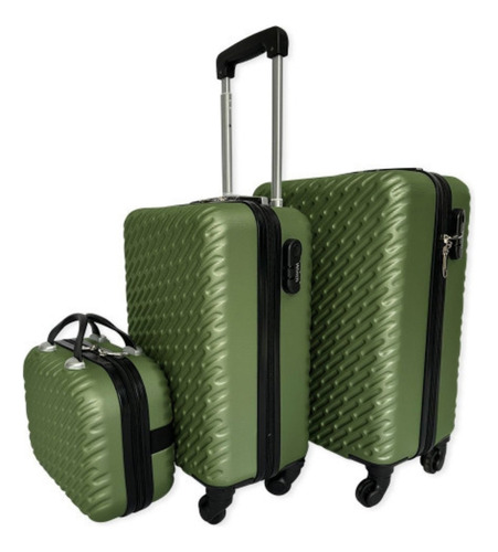 Kit De 3 Malas De Viagem Verde Militar