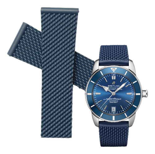 Correa Compatible Reloj Breitling Superocean Azul S/hebilla