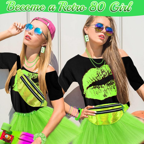 Conjunto De Accesorios De Disfraz De Los Años 80 Para Mujere