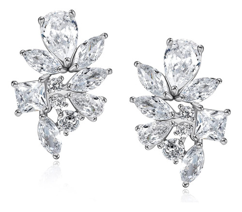 Sweetv Crystal Wedding Pendientes Nupciales Para Novias, Dam