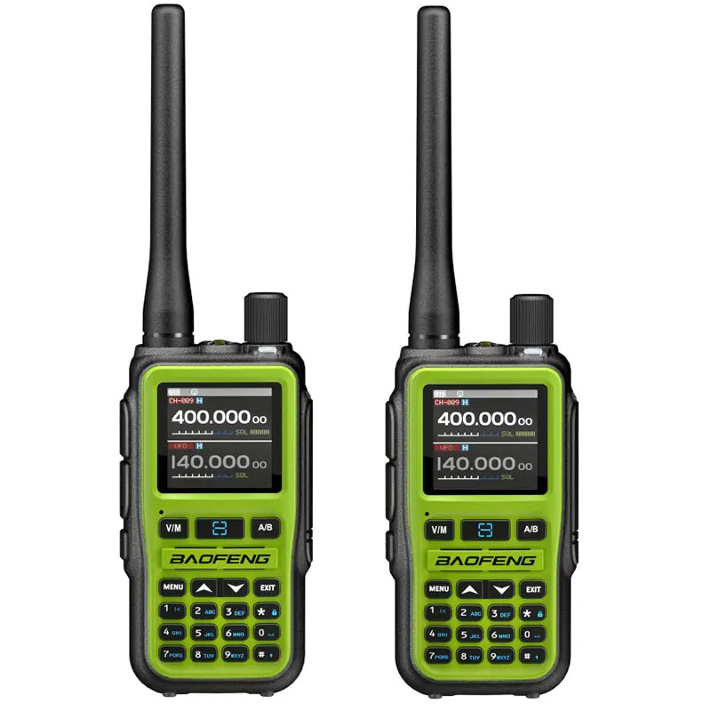 2 Radios Walkie Talkie Baofeng Uv5r Mini Banda Aérea Vhf/uhf 5w, Replicación De Frecuencia, Programación De Aplicaciones, Carga Usb-c, Verde