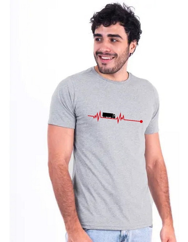 Imagem 2 de 5 de Camiseta Para Caminhoneiro - Batimento Coração Caminhão