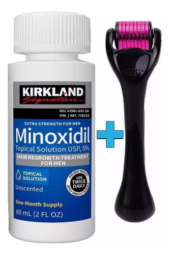 Combo Minoxidil Kirkland Dermaroller Cabello Barba