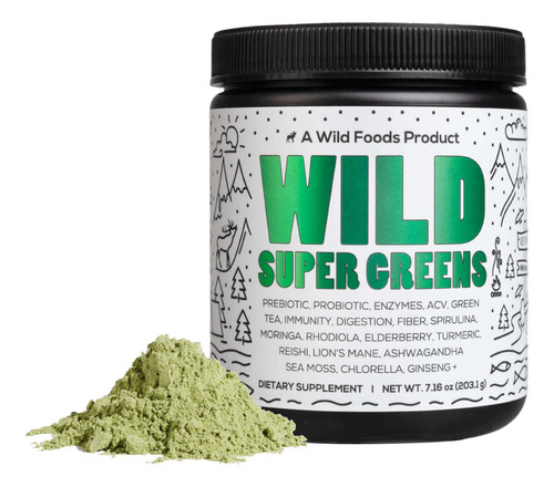 Raw Super Greens Powder - Bebida Diaria De Jugo Con Probioti