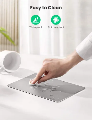 Mouse Pad Aluminio Duro Ultrafino 7.1 X 9.5 Pulgadas