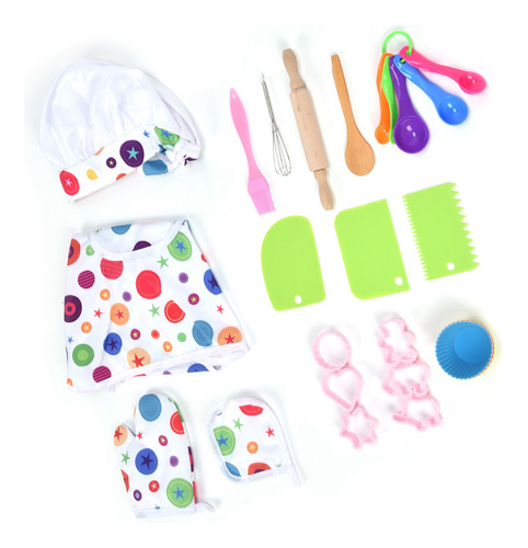 26 Pcs Children Chef Set Lavable Safe Kids Chef Juego De