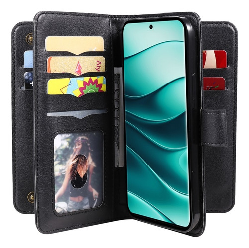 Funda Tipo Billetera Multifuncional Para Redmi Note 14 Pro+